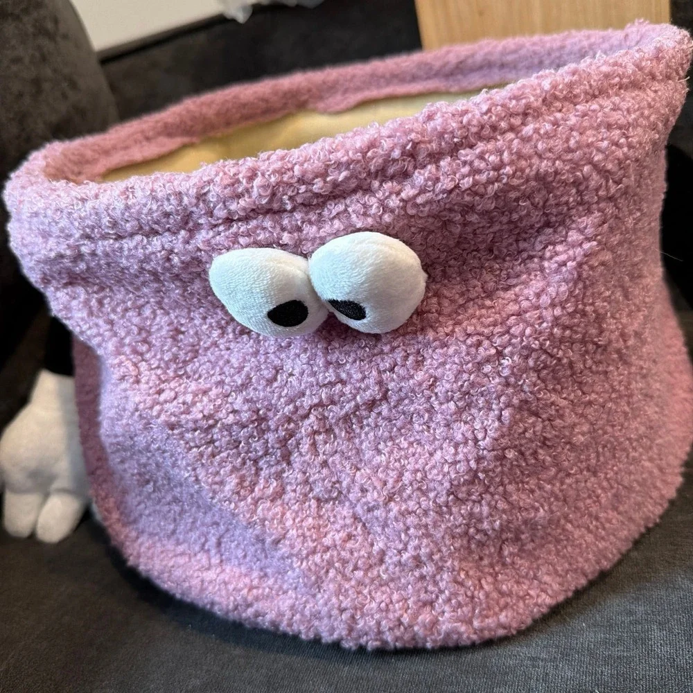 Pink Fuzzy Monster Storage‎ Box with 3D Eyes and Arms #dorm